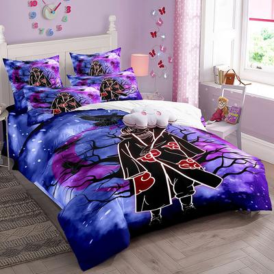 Japansk stil sängkläder set tecknad N-Naruto påslakanset sängklädsel Akatsuki Sasuke Uzumaki påslakanset örngott