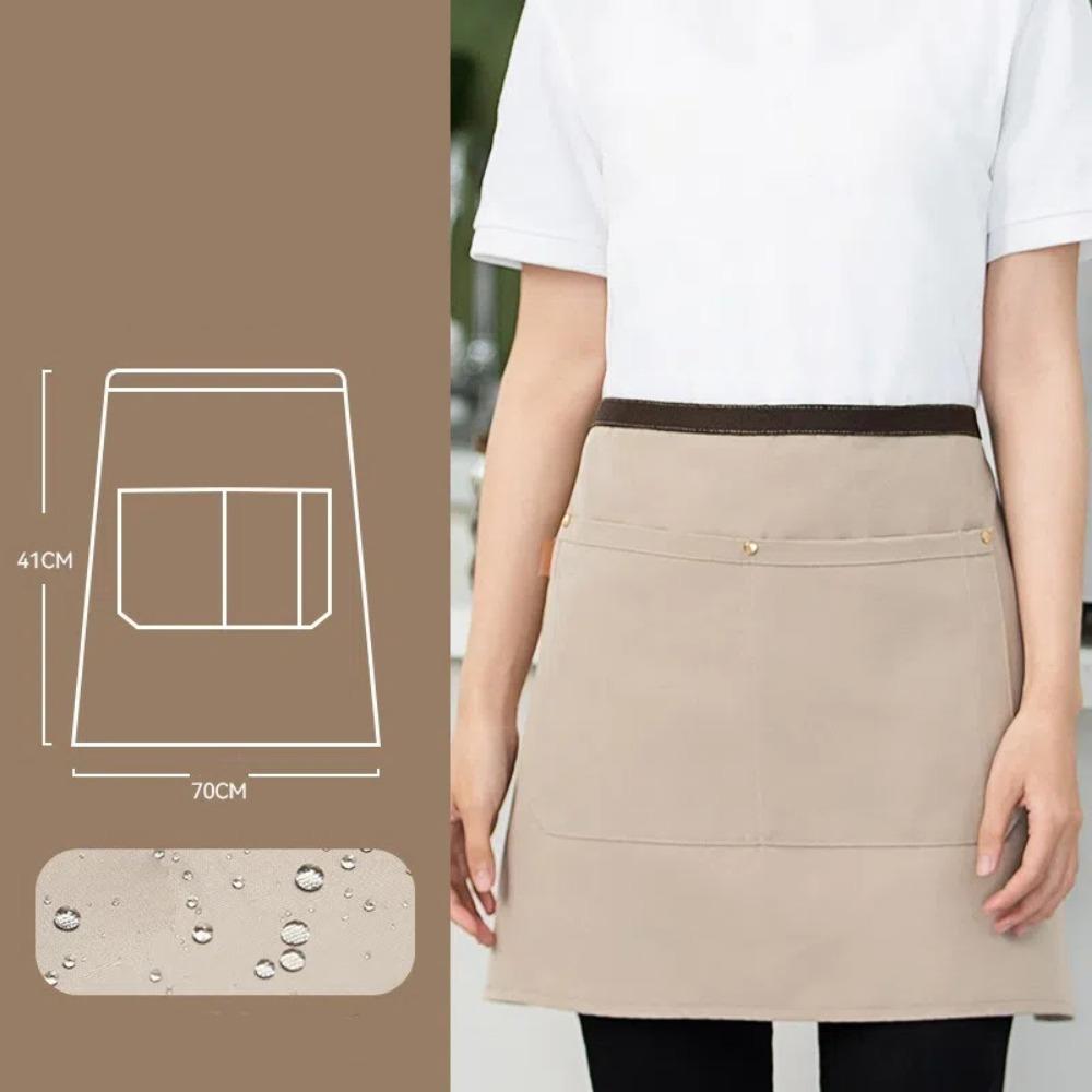 Waterproof Staff Apron Short Waiter Uniform Kitchen Half Apron Coffee Shop Hotel Chef