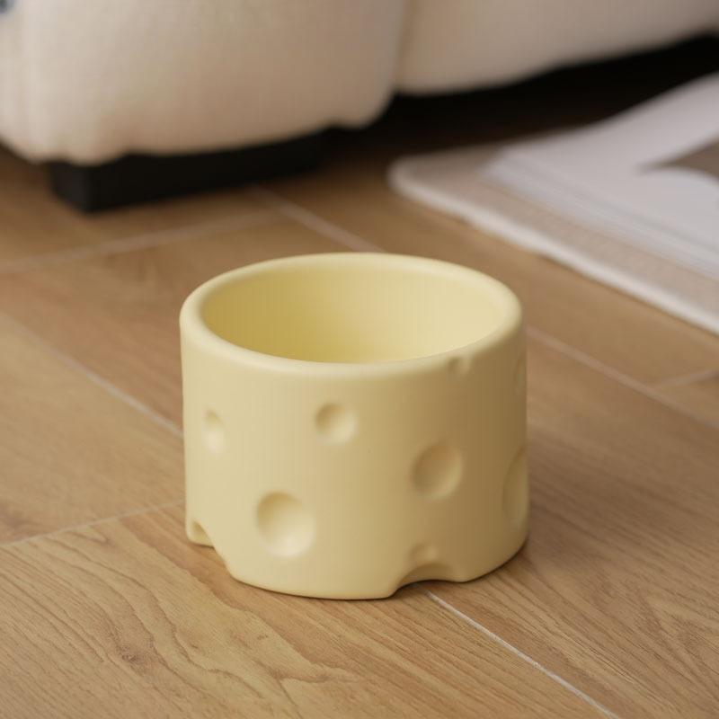 Creative Neck Protection Pet Bowl Ceramic Crafts Cheese Slanted Mouth Cat Bowl Food Bowl Anti Tipping Water Bowl Pet Supplies