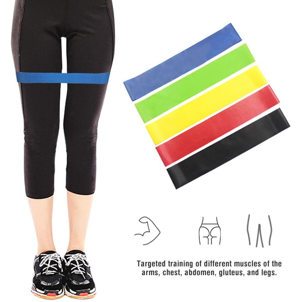 5Pcs Elastic Exercise Resistance Bands Ring Body Training Fitness Bands Workout Equipment