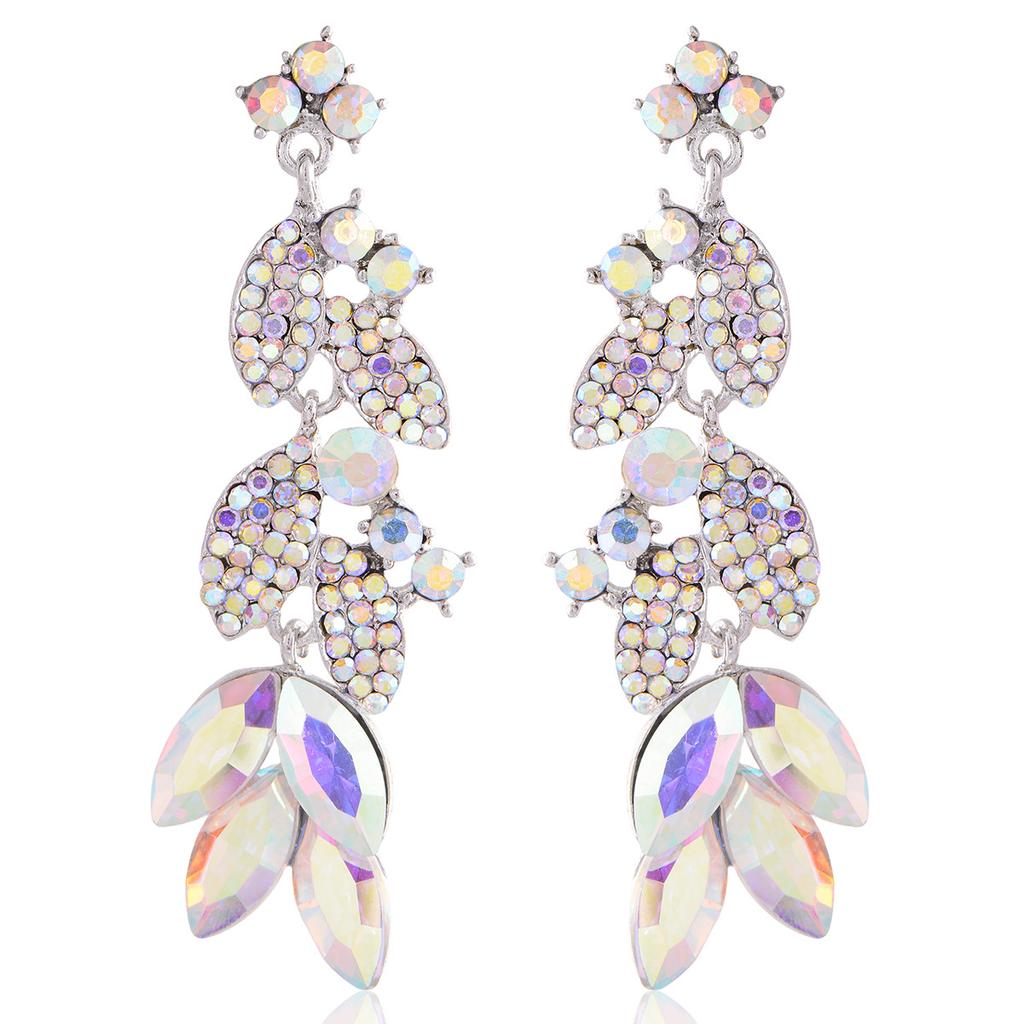 Exquisite Leaf-shaped Fashion Earrings  Forest-style Sweettrendy Earrings  Super Sparkling Elegant Earrings