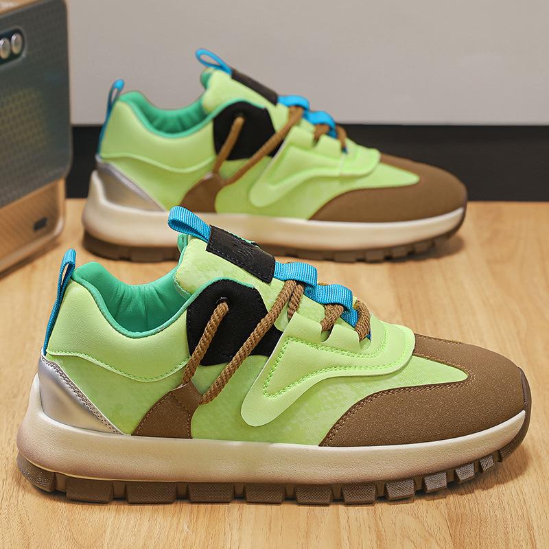 Thick-soled spring 2025 trend new Agamzi heightening leather surface men's shoes sports and leisure shoes trendy shoes student men's models