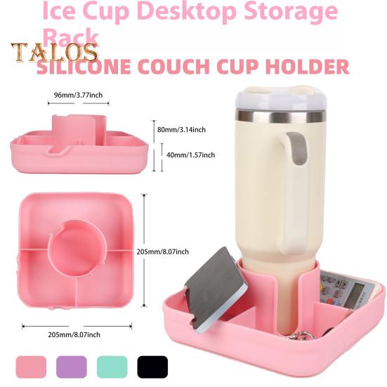 Silikonový protiskluzový držák šálku na pohovku Zásobník s velkým držákem na šálek Více přihrádek Vodotěsný držák na pohovku odolný proti polití
