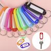 100pcs Plastic Key Tags Key Labels with Ring and Label Window Key Chain ID Tags Key Identifiers for Name Luggage 10 Colors Key Ring Tags