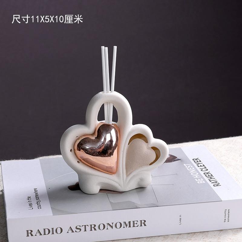 Christmas Ceramic Decoration Nordic Creative Small House Aromatherapy LED Tabletop Atmosphere Decorative Ceramic Crafts Fairy