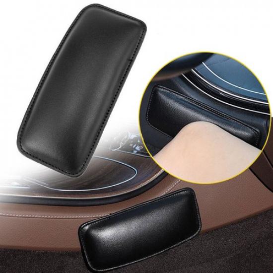 1x Black Car Interior Leg Cushion Pad Mat Leather Protector Cover Accessories