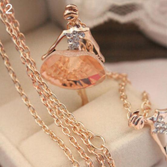 

Женский горный хрусталь, балетная девушка, кулон, свитер, цепочка, ожерелье, ювелирные изделия шампанского