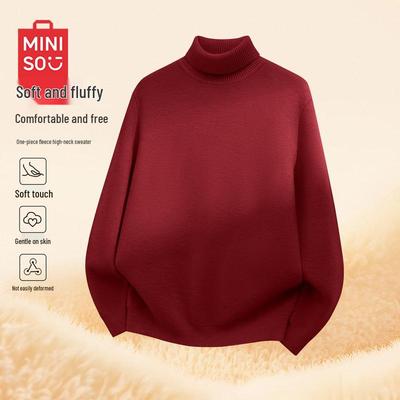 Men's Winter Warm Fleece-Lined Turtleneck Sweater