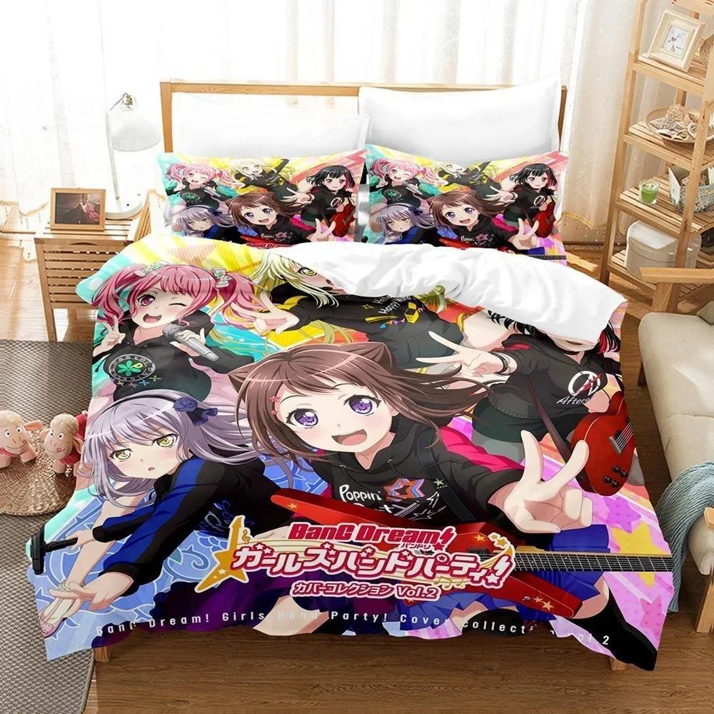 

3D Аниме BanG Dream! Girls Band Party! Комплект постельного белья односпальный двуспальный двуспальный двуспальный комплект для взрослых и детей комплект пододеяльников 70x133cm 2pcs