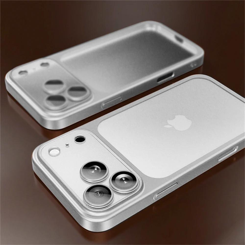 Luxury Original Matte Clear Frosted Phone Case For iPhone 17 16 15 14 13 12 Pro Max Air Glass Lens Film Shockproof Hard PC Cover