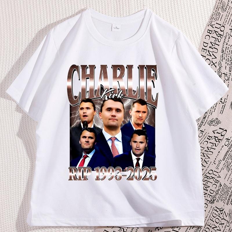 Charlie Kirk Bedrucktes Grafik-T-Shirt Kurzarm Charlie Kirk Rip 19932025 T-Shirt Lustiges Vintage-T-Shirt Unisexs Designer-Kleidung