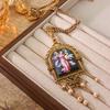 Medieval Retro Court Style Temperament Imitation Pearl Necklace Fringed Stud Earrings Replica Ethnic Style Earrings