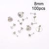 20 100 pcs PVD Never Fade Stainless Steel Earrings Settings With Earring Backs 4 5 6 8 mm Cabochon Base For Diy Jewelry Making