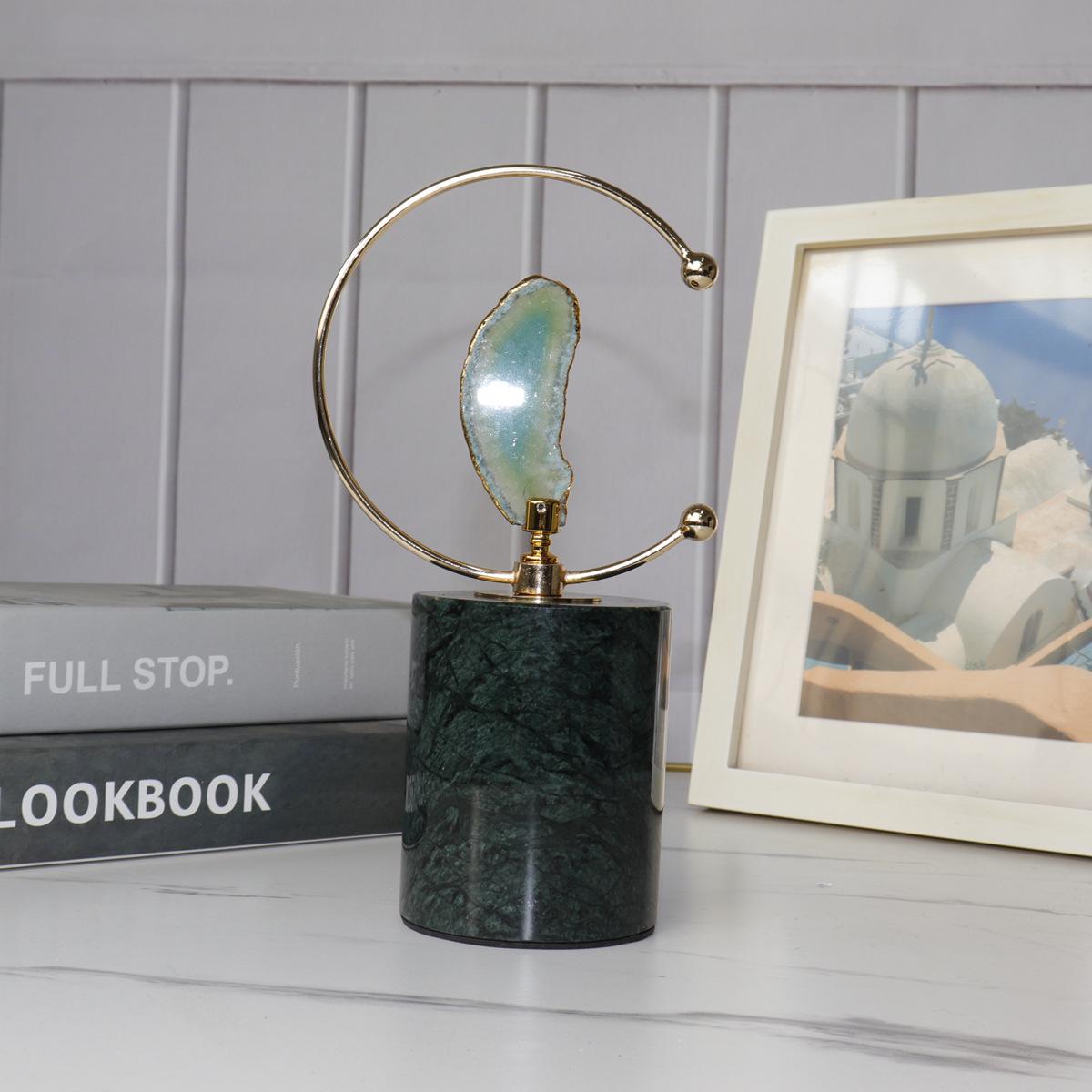 Nordic Light Luxury Geometric Marble Decor for Modern Living Room Cabinet.