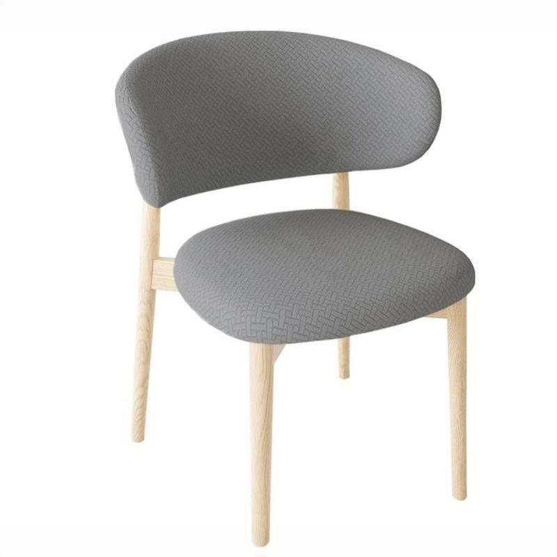 C-Shaped Backrest Chair Cover Elastic Stretch Removable Washable Split Slipcover for Home Dining Wood Chair Decoration