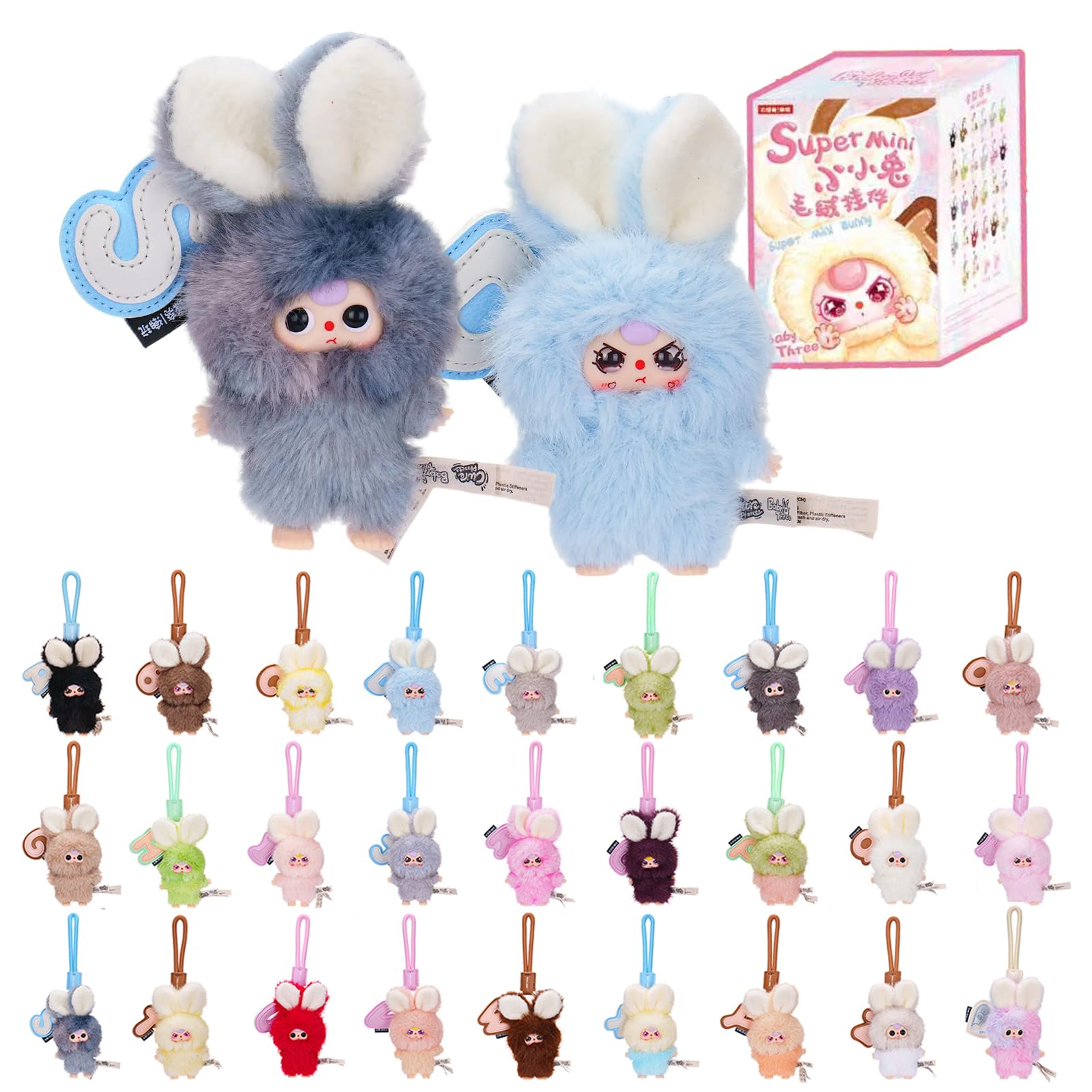 

TOP TOY x Baby Three [Супер Мини Кролик] Серия Плюшевых Подвесок [1 шт.] Гачапон Сюрприз Фигурка Пластиковая Модель Премиум Игрушка Мягкий Винил Подарок на День Рождения