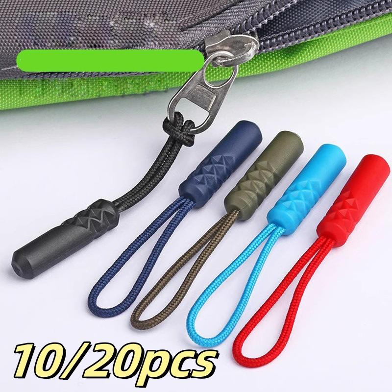 10 Pcs/set 10 Color Zippers Pull Puller End Fit Rope Tag Replacement Clip Broken Buckle Fixer Suitcase Tent Backpack Zipper Cord