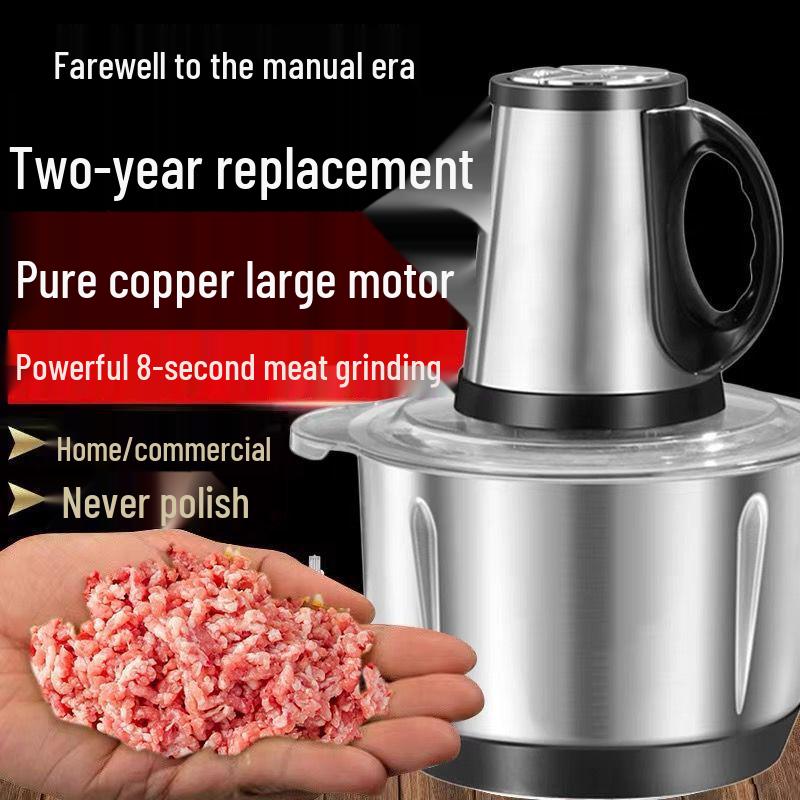 Electric Stainless Steel Meat Grinder & Multi-functional Chopper for Pepper, Garlic, and Vegetables