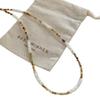 White Shell Earthy Beaded Choker Necklace – Gold Accent Minimalist Boho Necklace for Women, Dainty Everyday Jewelry Gift