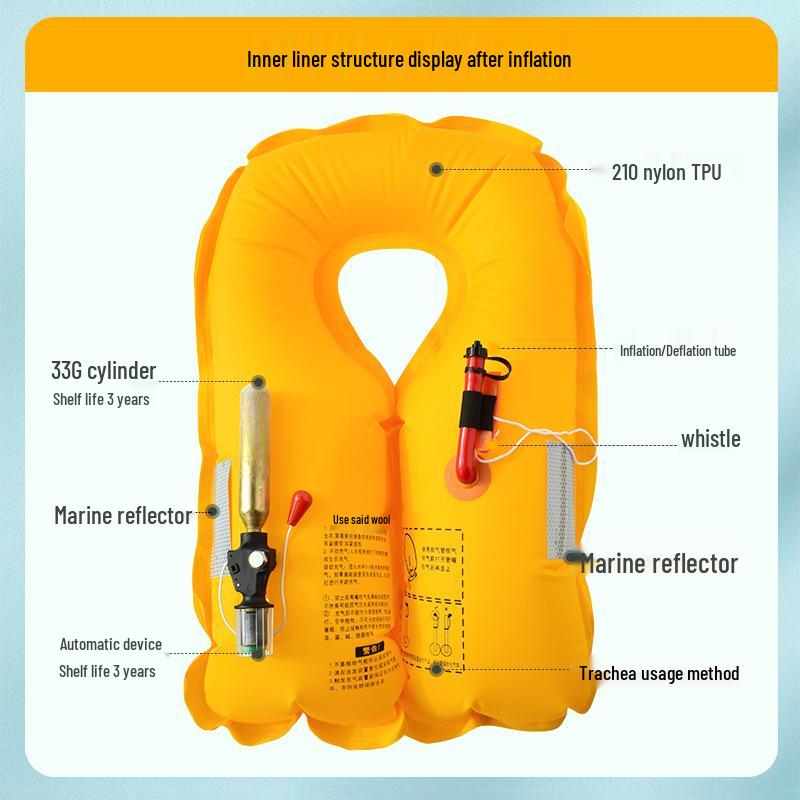 Yasi'an Inflatable Life Jacket - Lightweight, High-Buoyancy Vest for Adult Sea Fishing