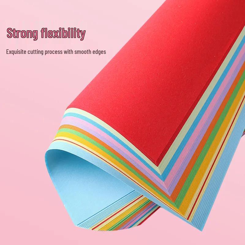 Kids' Colored Origami Paper – A4 Cardstock for Crafts & School Projects