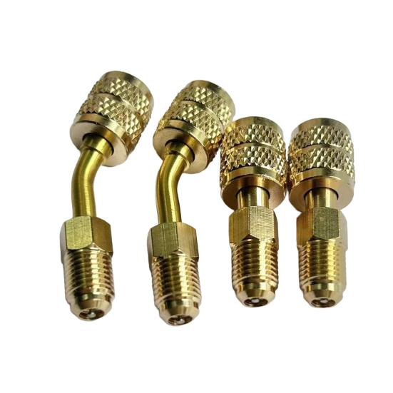 R410 Refrigerant Brass Adapter Rustproof Corrosion Resistant Universal Reverse Thread