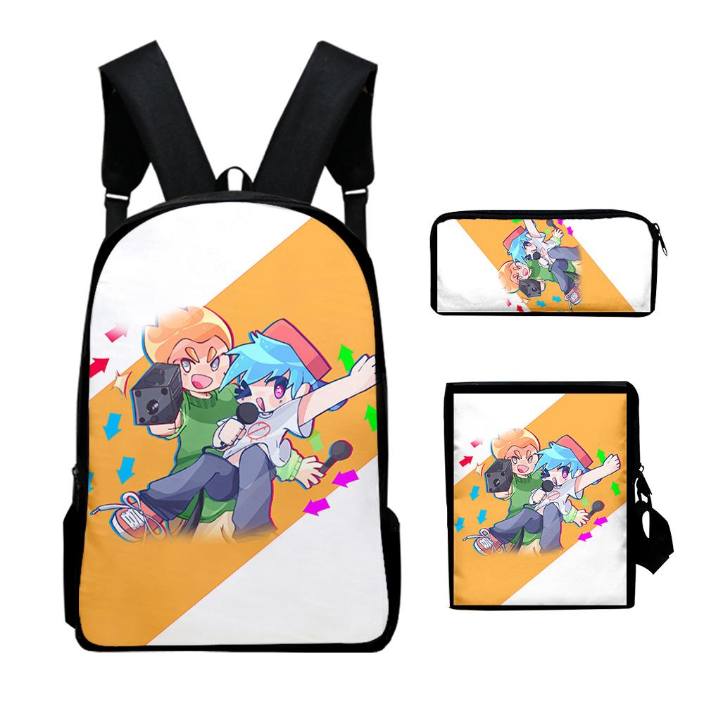 Popular Novelty Friday Night Funkin 3D Print 3pcs/Set School Bags Laptop Daypack Backpack Inclined shoulder bag Pencil Case