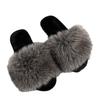 2025 Autumn New European and American Fashion Versatile Four Seasons Internet Celebrity Plush One Word Flat Bottom Slippers Fluffy Slippers