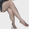Aurora 5D Shiny Ultra-Thin Horse Oil Socks - Open Crotch Black Stockings for Summer