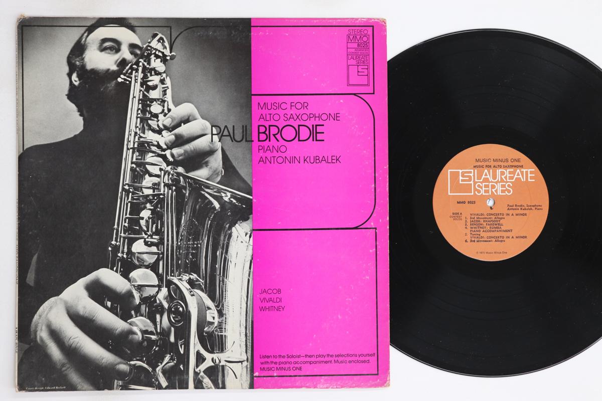 

LP Record PAUL BRODIE, ANTONIN KUBALEK - Music For Alto Saxophone MMO8025 MUSIC MINUS ONE US Jazz Used