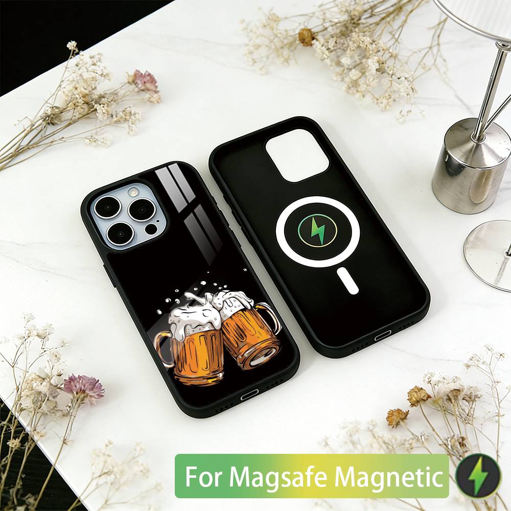 Lnteresting Beer Printing Phone Case For iPhone17,16,15,14,13,12,11 Plus,Pro Magnetic For Magsafe Wireless Charging