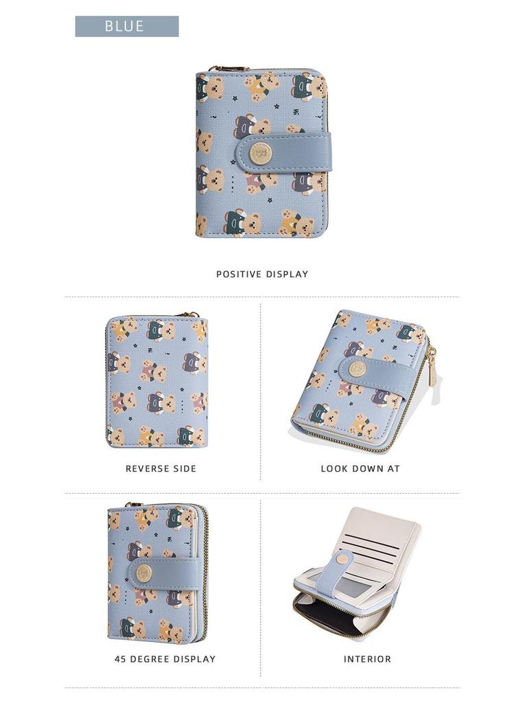 Women's Baellerry Korean Cartoon Bear Coin Purse - High-End Short Wallet