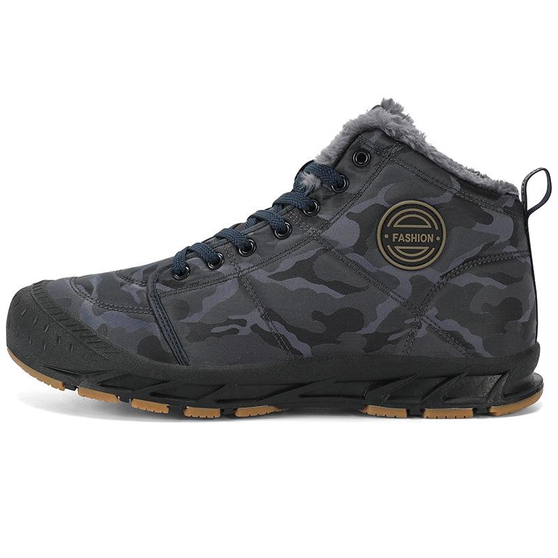 Stivali da Neve da Esterno Stivali Casual Impermeabili Corti e Medi da Uomo Scarpe da Uomo con Caldo Pelo Ispessito Scarpe di Cotone del Nord-Est