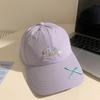 Letter Embroidered Baseball Cap for Women Showing Face with Small Big Brim Korean Casual Soft Top Bow Sun Protection Baseball Hat