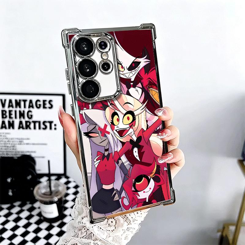 

Hazbin Hotel Anime Plating Phone Case For Samsung Galaxy S24 S25 FE S26 Edge S23 Ultra S22 S21 Plus S20 Anti-Fall Airabag Cover Samsung S23 Plus