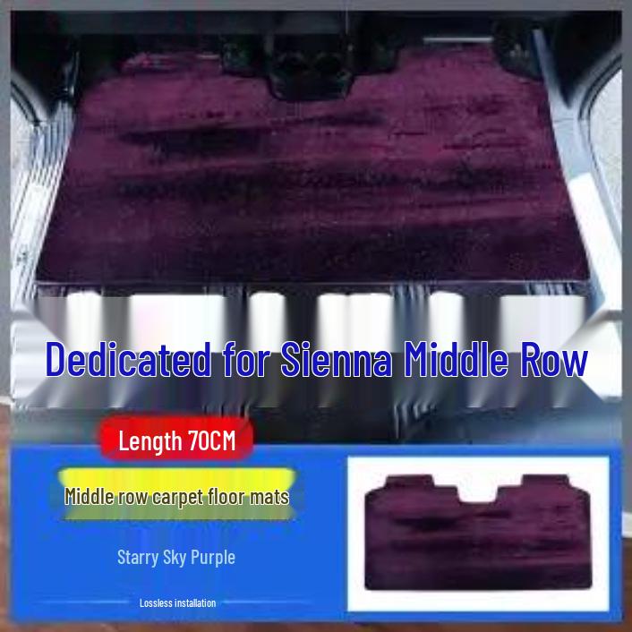 Grayvia Gray Floor Mats for Middle Row, Compatible with 2021-2024 Toyota Sienna.