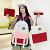 Новый Простой Четырехкомпонентный Школьный Рюкзак Студентка Кампус Рюкзак Простой Большая Вместимость Контрастный Цвет Рюкзак