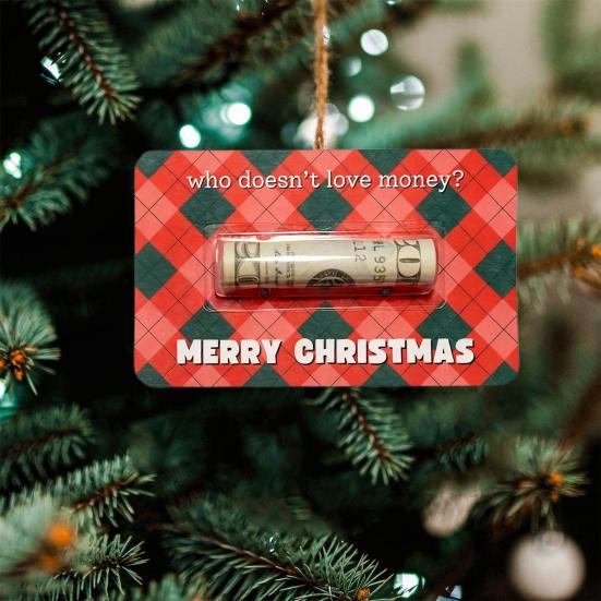 Bruh Money Holder Christmas Tree Hanging Cash Holder Card Decoration Ornament Festival Party Holiday
