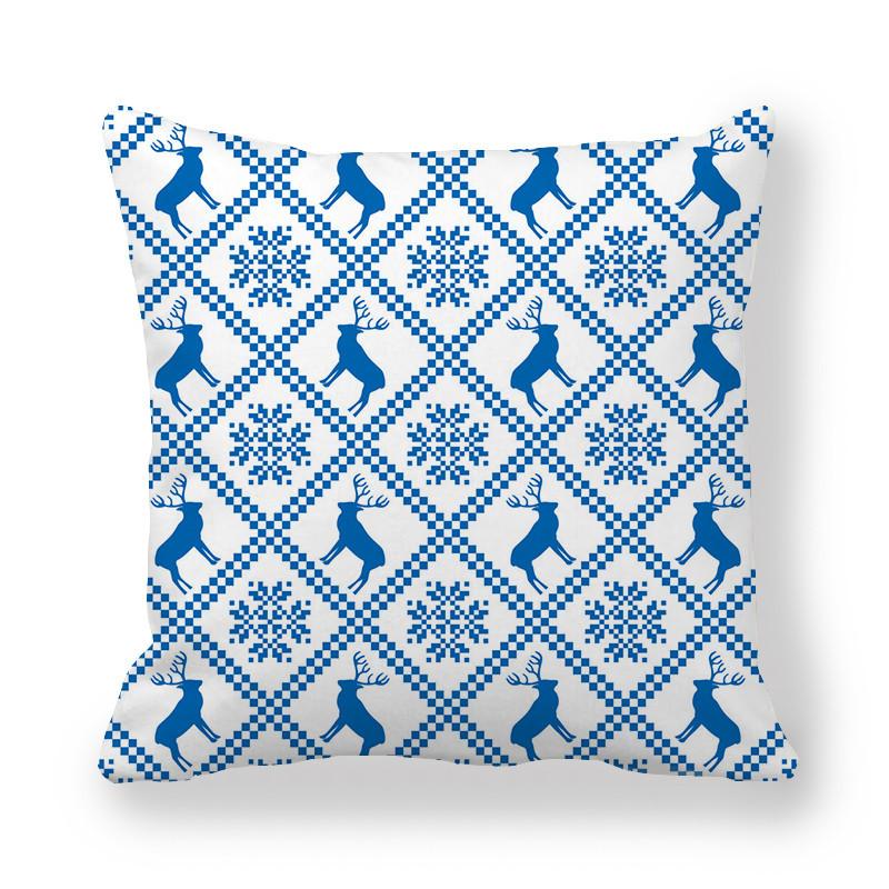 Creative And Unique Christmas Deer Digital Printing Short Plush Pillow Covers For Car Sofa Office Cushion Cover Home Goods