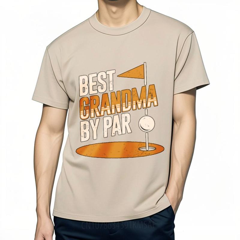 Breathable Tee Solid Color Men short sleeve tshirt Cotton Best Grandma By Par Golf Design Classic Man tees Classic Tshirt