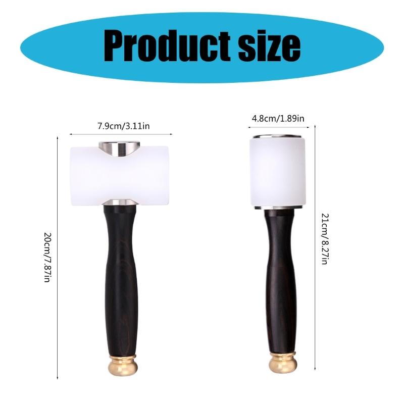 Leather Carving Hammer T-shape Hammer with Wood Handle Leather Craft Tool Craft Hand Tool for Leather Craft Project