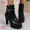 Plus Size Rhinestone Stiletto Martin Boots - European & American Style for Autumn/Winter
