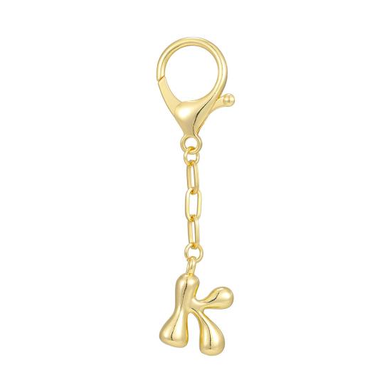 

Брелок-буква Мини 3D Шарм с алфавитом Матовый Глянцевый Золотое покрытие Брелок с застежкой-карабином Сумки Ключи Браслеты Аксессуары K