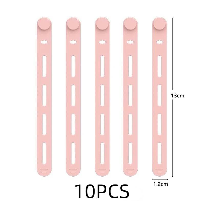 10 Pcs Creative Silicone Cable Organizer Data Cable Headphone Cable Storage Charging Cable Sorting Multifunctional Winder Strap