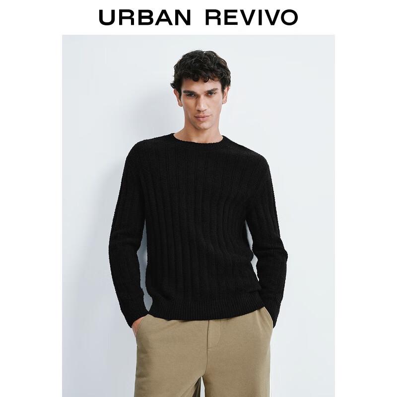 UR Men's Textured Crew Neck Knit Sweater
