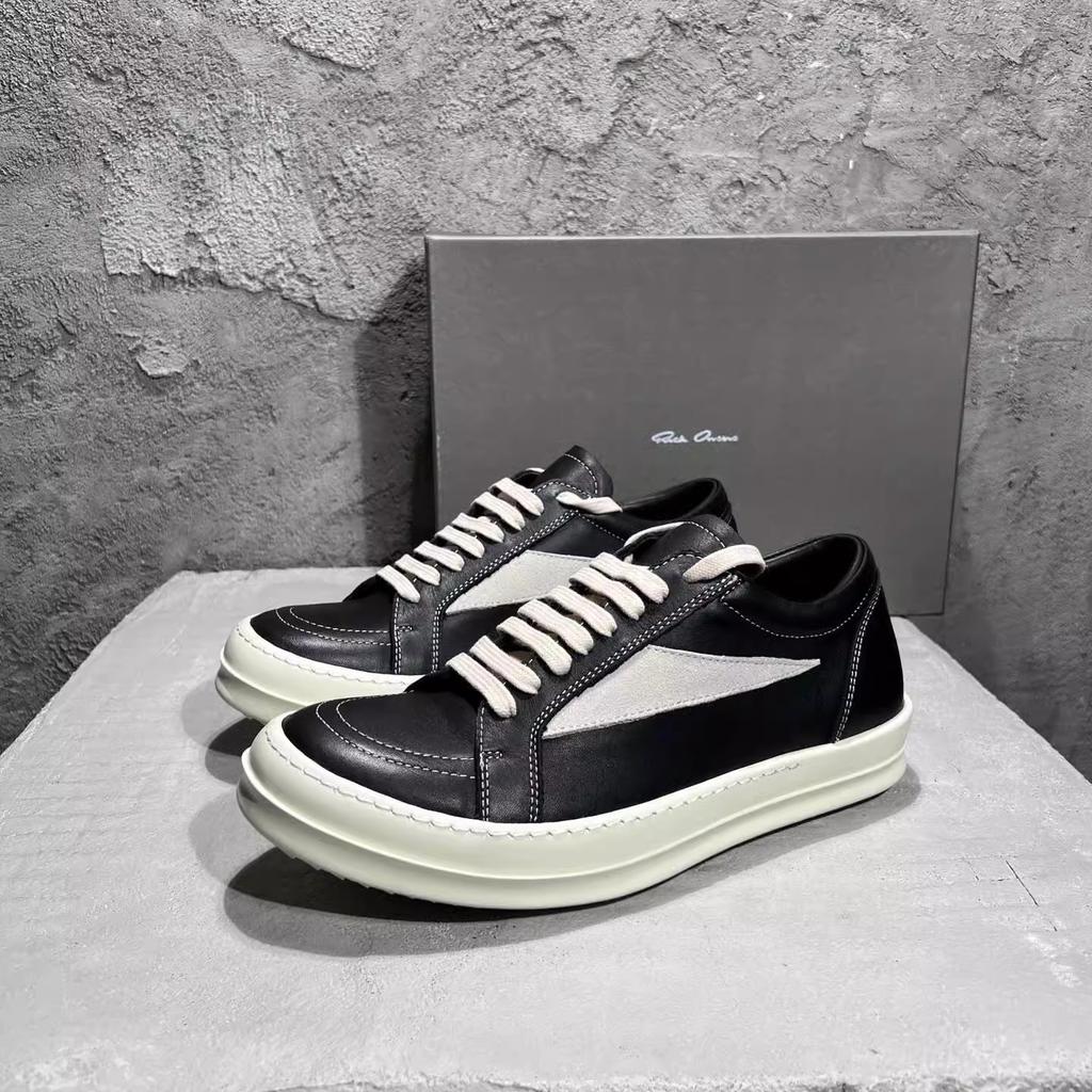 Men's and Women's Inverted Triangular Leather Board Shoes Increase The Height of The New Niche Low-top Thick-soled Milk-scented Casual Sports Shoes