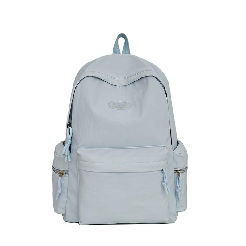 Schoolbag Solid Color Girl Backpack Schoolbag 1011 New Large-capacity Middle and High School Student Campus Backpack High Value and Simple