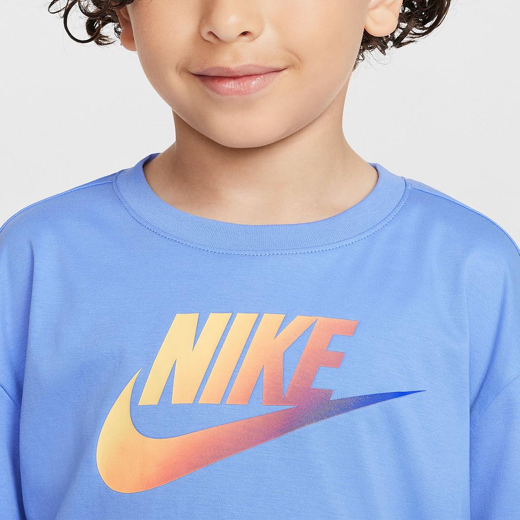 Nike Soft Comfortable Fashion Casual Long Sleeve T-Shirt Kids Tops Pulse-Blue HQ7801-410