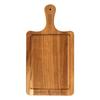 HTB Wooden Cutting Board with Handle, Square, Natural, Lunch Plate, Stylish, Nordic Rectangular Design, Perfect for Sushi, Pizza, Bread, and Fruit, Wh