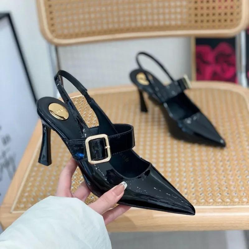 Fashion Women's Stiletto Sandals Summer 2025 New Style Pointed Head Shallow Mouth Line with Anti-slip Wear-resistant High Heels